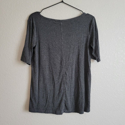 Ann Taylor LOFT Womens Sz S High Low Hem Slouchy T Shirt Gray