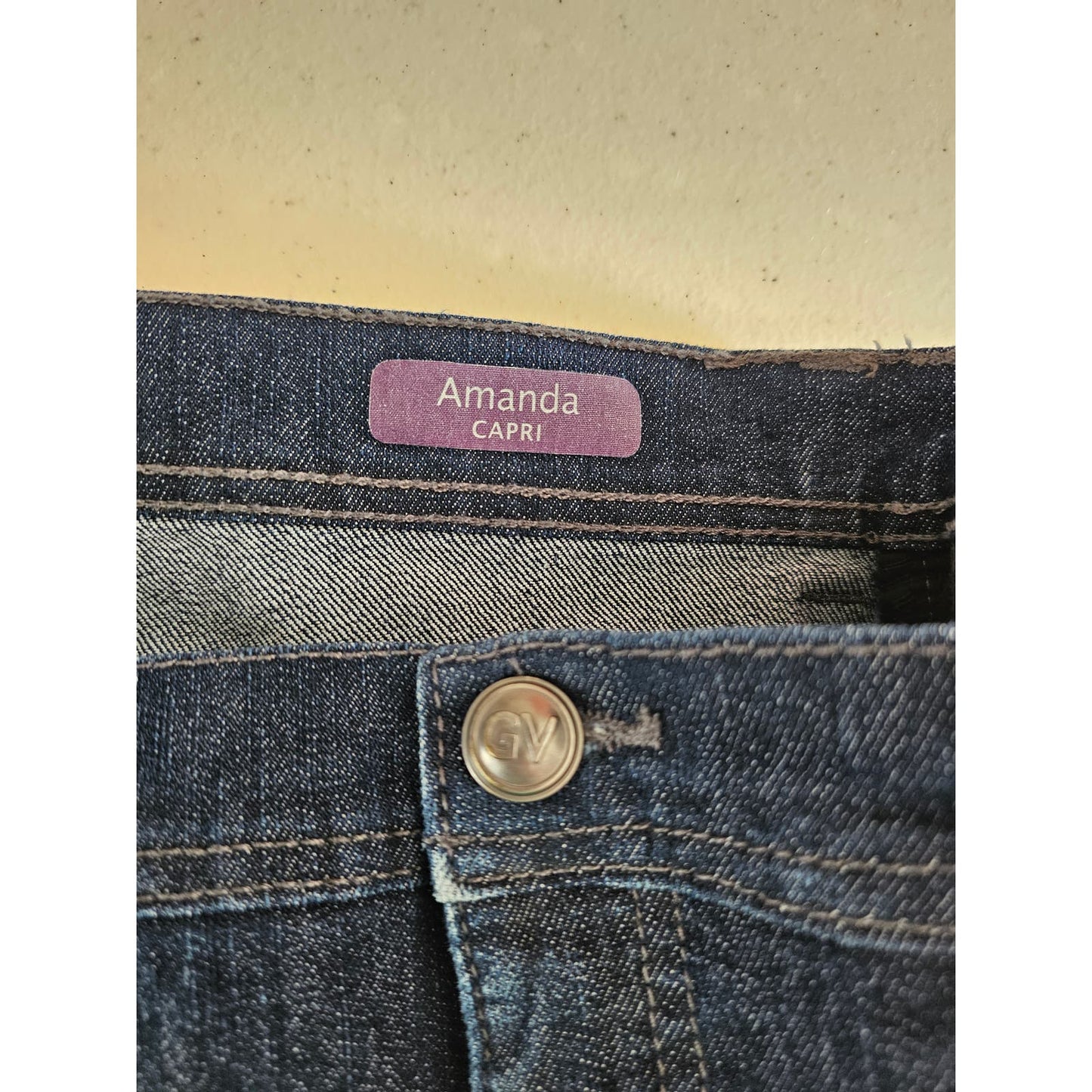 Gloria Vanderbilt Womens Sz 8 Amanda Capri Dark Wash Blue Jeans