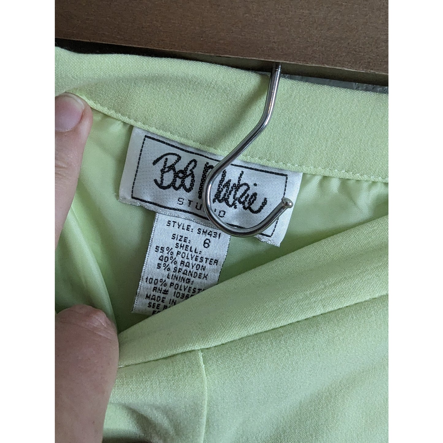 Bob Mackie Wearable Art Womens Sz 6 Straight Leg Pants Pastel Lime Green