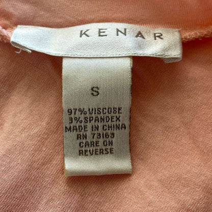 Kenar Womens Sz S V Neck Pink Peach Short Sleeve Blouse