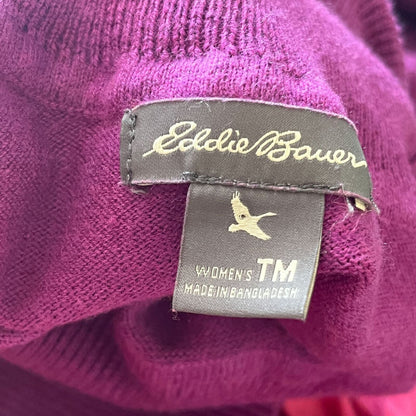 Eddie Bauer Womens Sz M Turtleneck Sweater Purple Cotton Blend