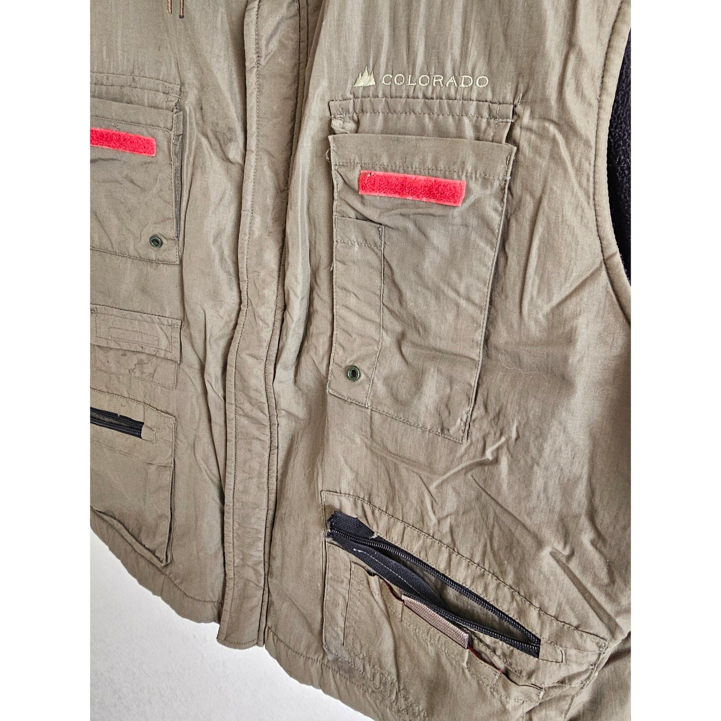 Vintage Arctic Image Mens Sz XL Zip Up Lined Fishing Vest Hiking Camping