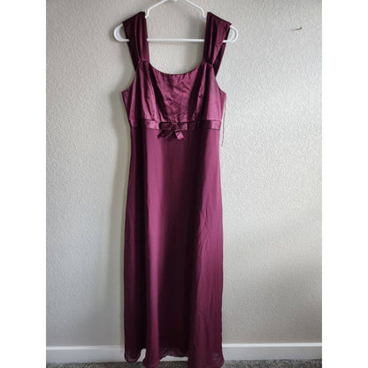 Chadwicks Womens Sz 10 Formal Maxi Dress Maroon Mother of the Bride