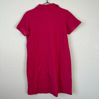 Weatherproof Womens Sz L 100% Organic Cotton Polo Shirt Dress Red