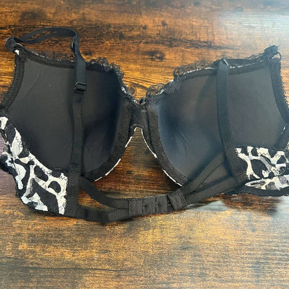 Smary & Sexy Womens Sz 36C Black and White T Shirt Bra Zebra Print