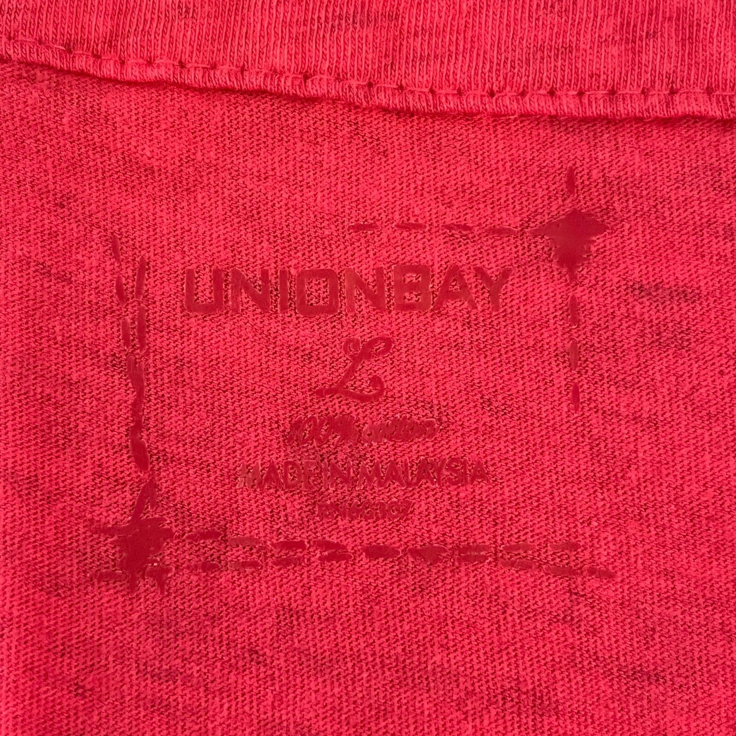 Union Bay Womens Sz L Short Sleeve Pink Polo Shirt V Neck