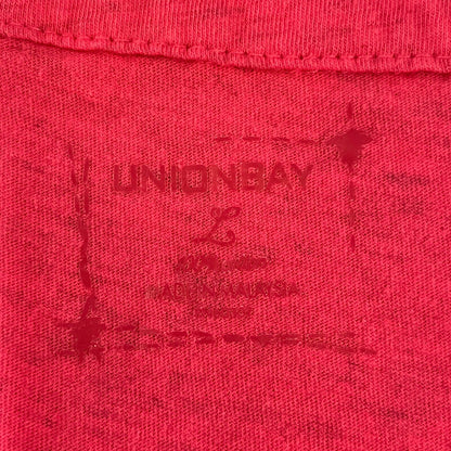 Union Bay Womens Sz L Short Sleeve Pink Polo Shirt V Neck