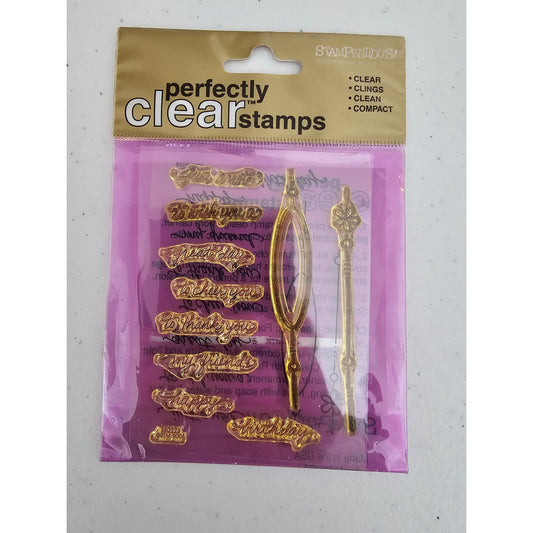 Stampendous Perfectly Clear Rubber Stamp Set Friendship Chain Cursive