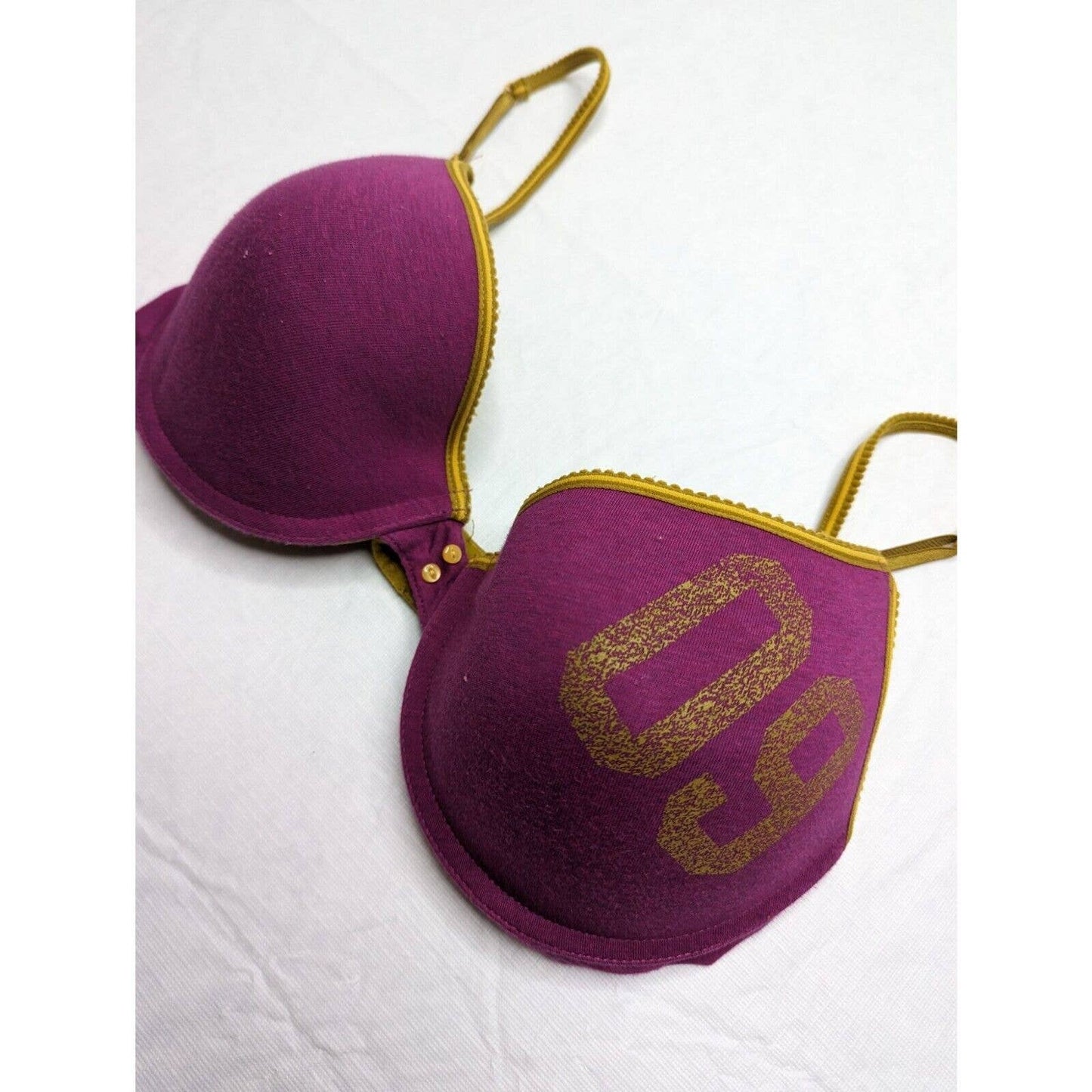 Vintage Y2K No Boundaries Womens Sz 36C Padded Push Up Bra Purple Gold