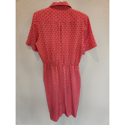 Vintage 1990s Jos A Bank Womens Sz 10 Midi Career Dress Pink w/ Pockets