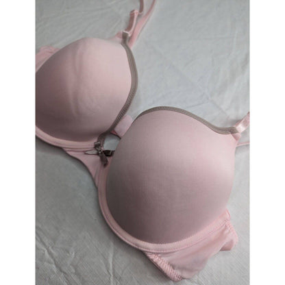 Maidenform Womens Sz 36C Light Pink T Shirt Bra Gray Trim 11439