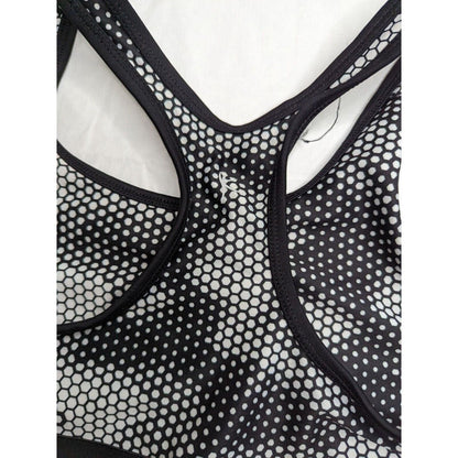 Danskin Now Womens Sz S Sports Bra Black White Geometric Print