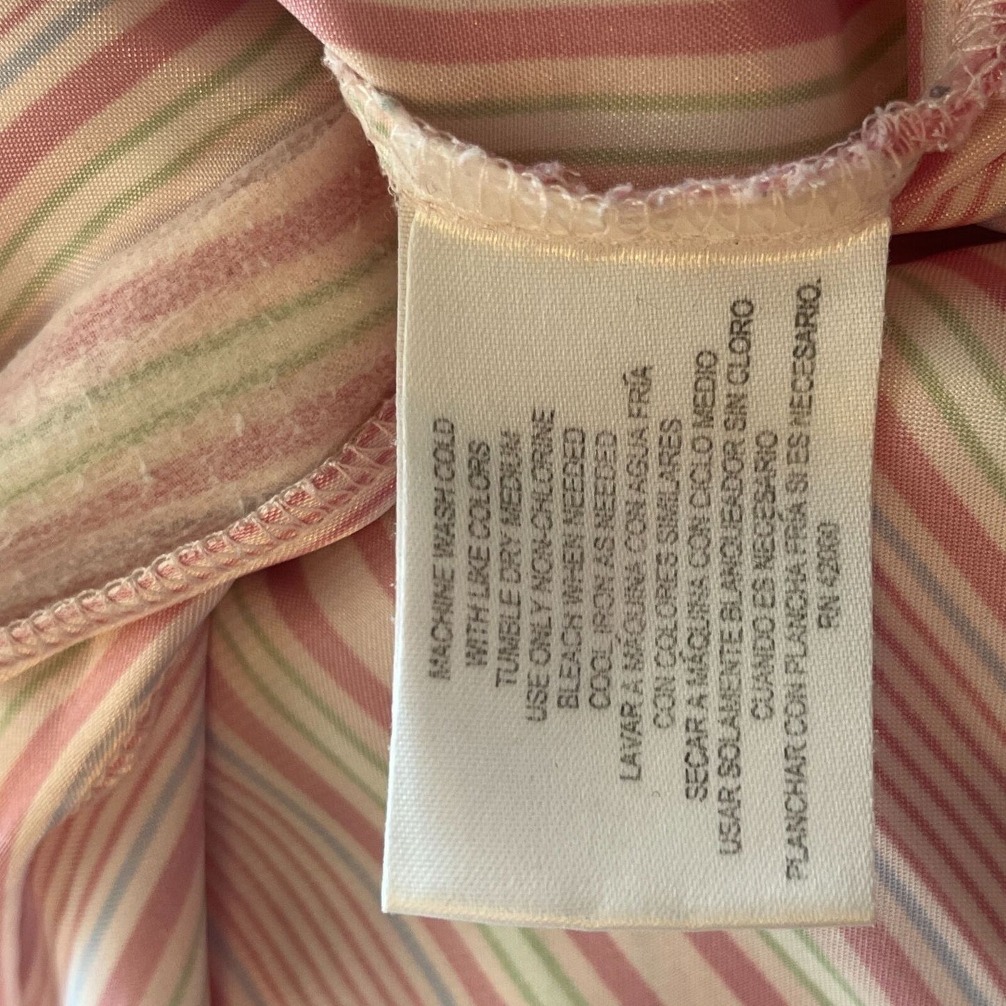 Jaclyn Smith Sleepwear Womens Sz M Satin Pajama Set Striped Pink