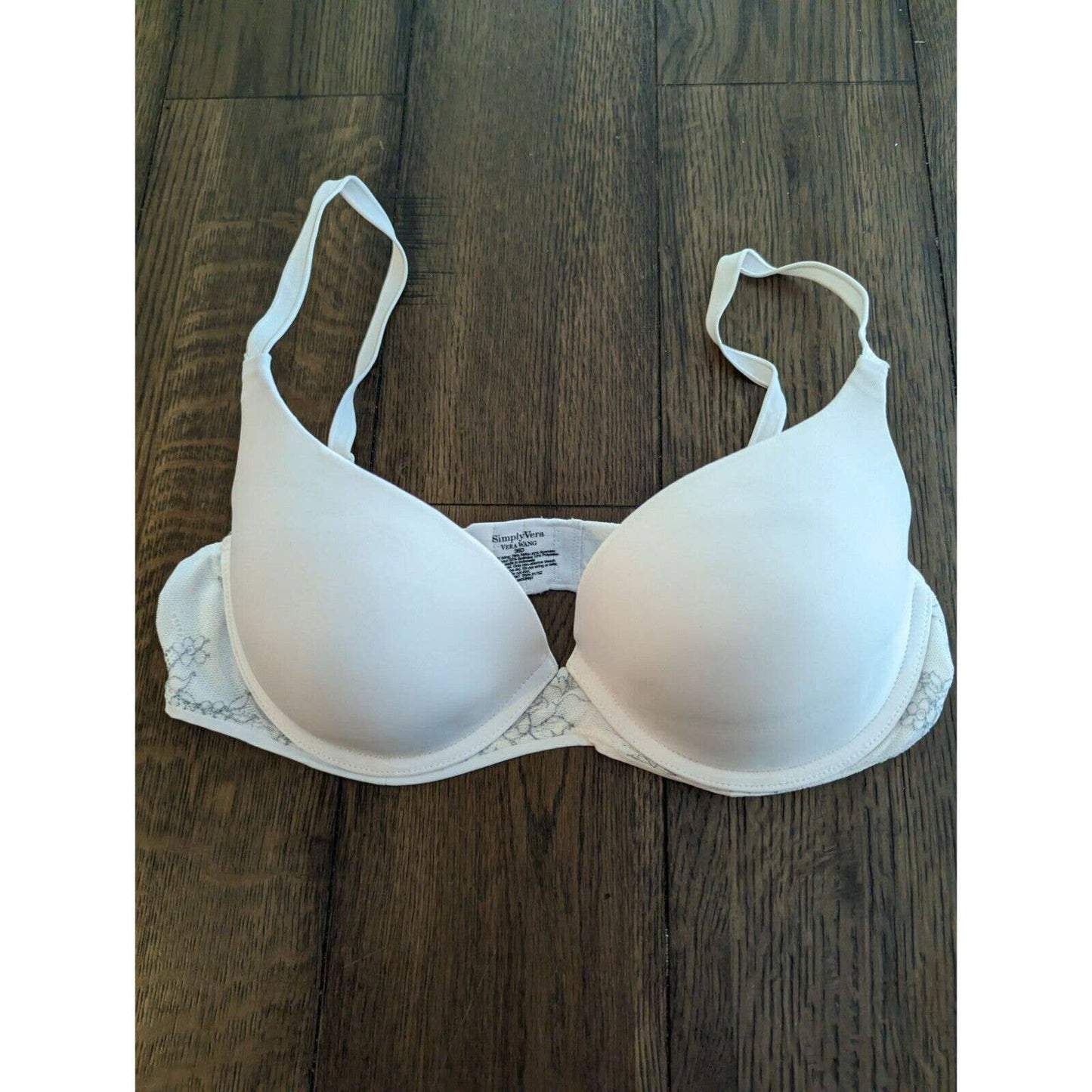 Simply Vera Wang Womens Sz 36D Lightly Padded T Shirt Bra Solid White