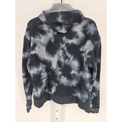 Champion Womens Sz XL Pullover Hoodie Sweatshirt Black White Tie Dye