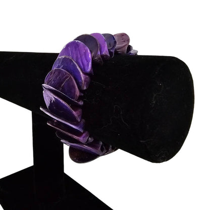 Vintage Y2K Chunky Style Stacked Bangle Bracelet Bright Purple