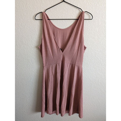 Divided by H&M Womens Sz 12 Knee Length Dress Blush Pink Metallic Party
