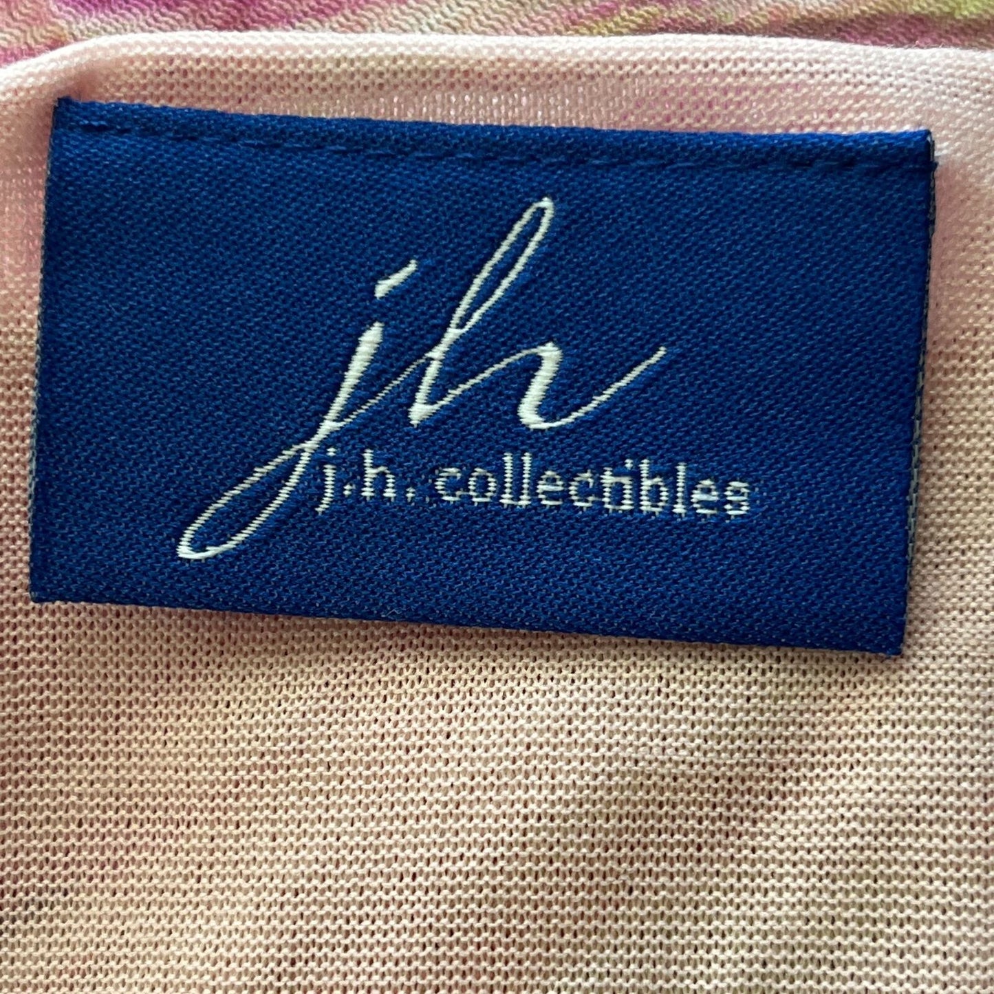 JH Collectibles Womens Sz L Pink V Neck Blouse Nylon Vintage