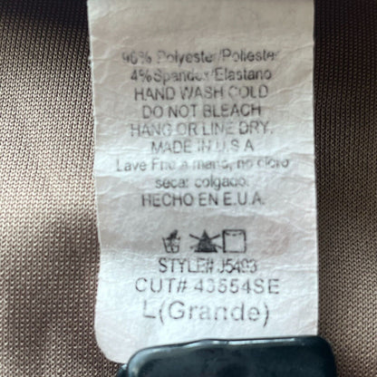 Love J Womens Sz L Above Knee sheath Dress Black and Taupe Short Sleeve