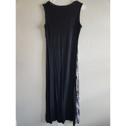 Milano Womens Sz M Maxi Dress Black and White Sleeveless