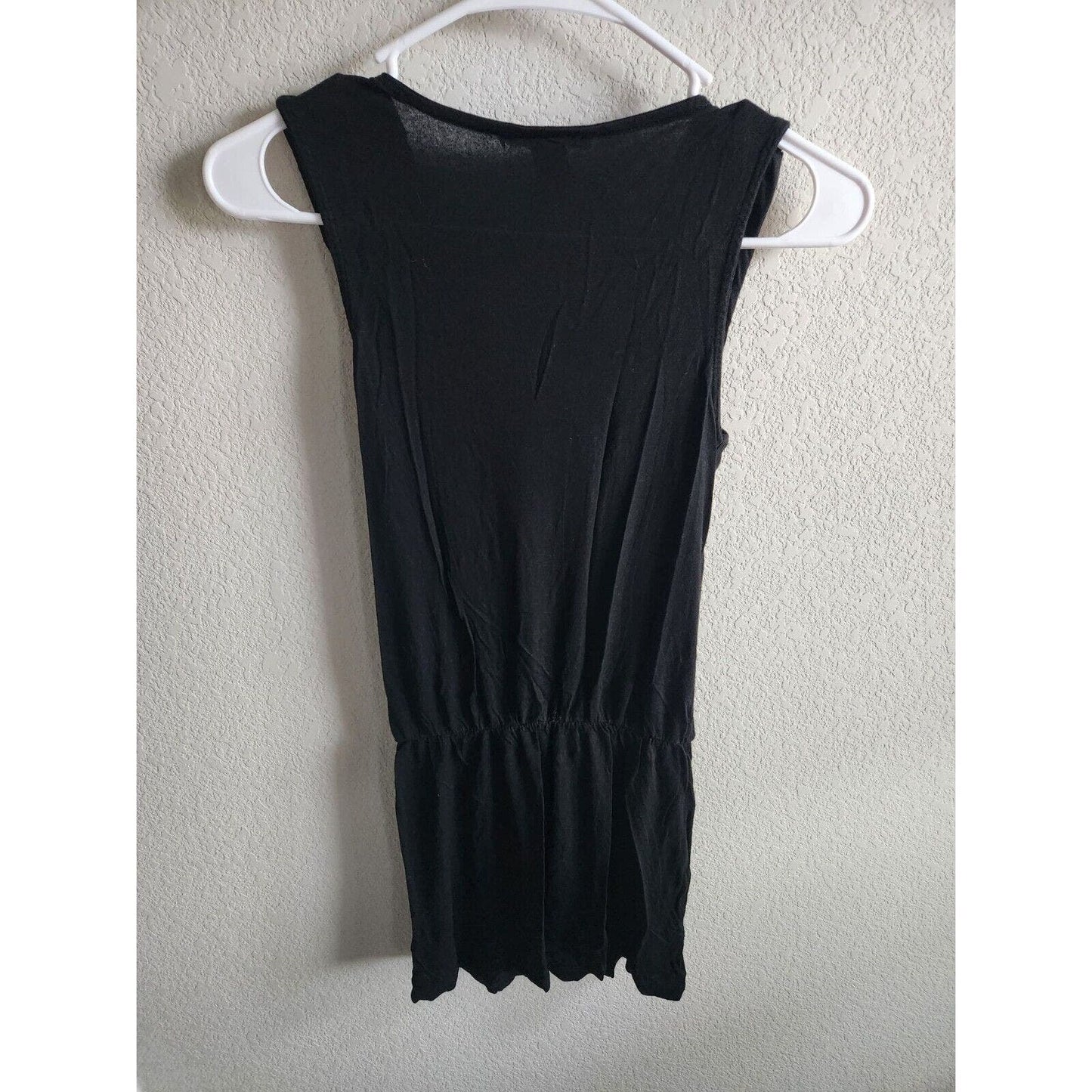 White House Black Market Sz XS Mini Dress Draped Front Solid Black