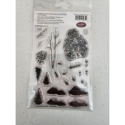 Just Rite Clear Rubber Stamp Set Multi Step landscape Elements