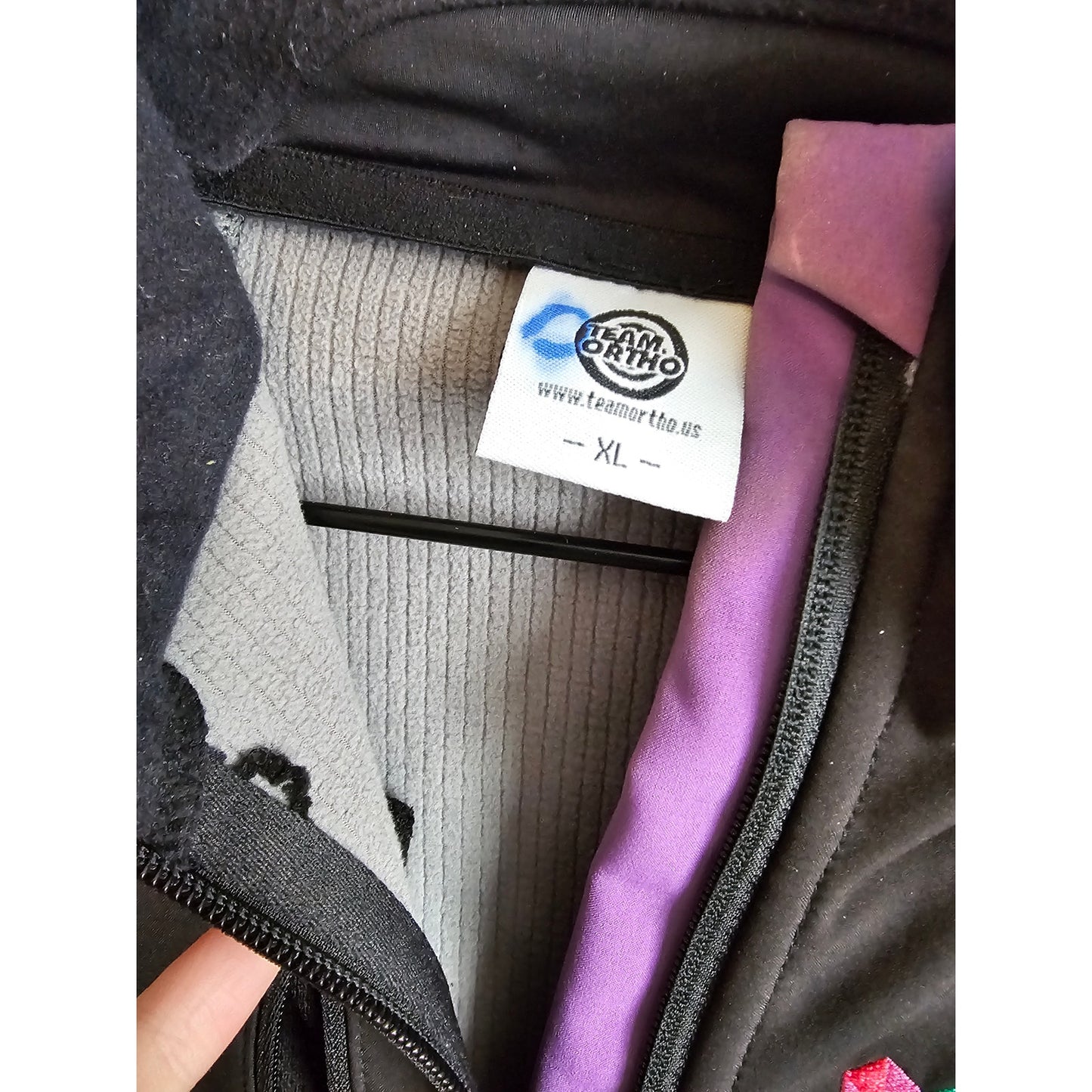 Team Ortho Womens Sz XL Monster Race Series Cycling Jacket Black Purple