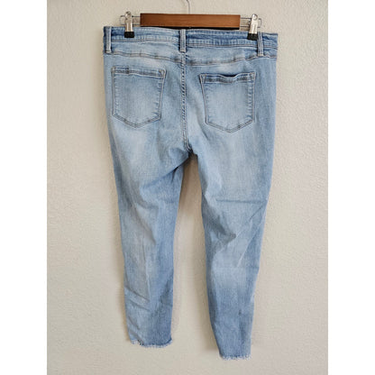 Buffalo David Bitton Sz 10 Jess Rip & Repair Mid Rise Skinny Jeans Distressed