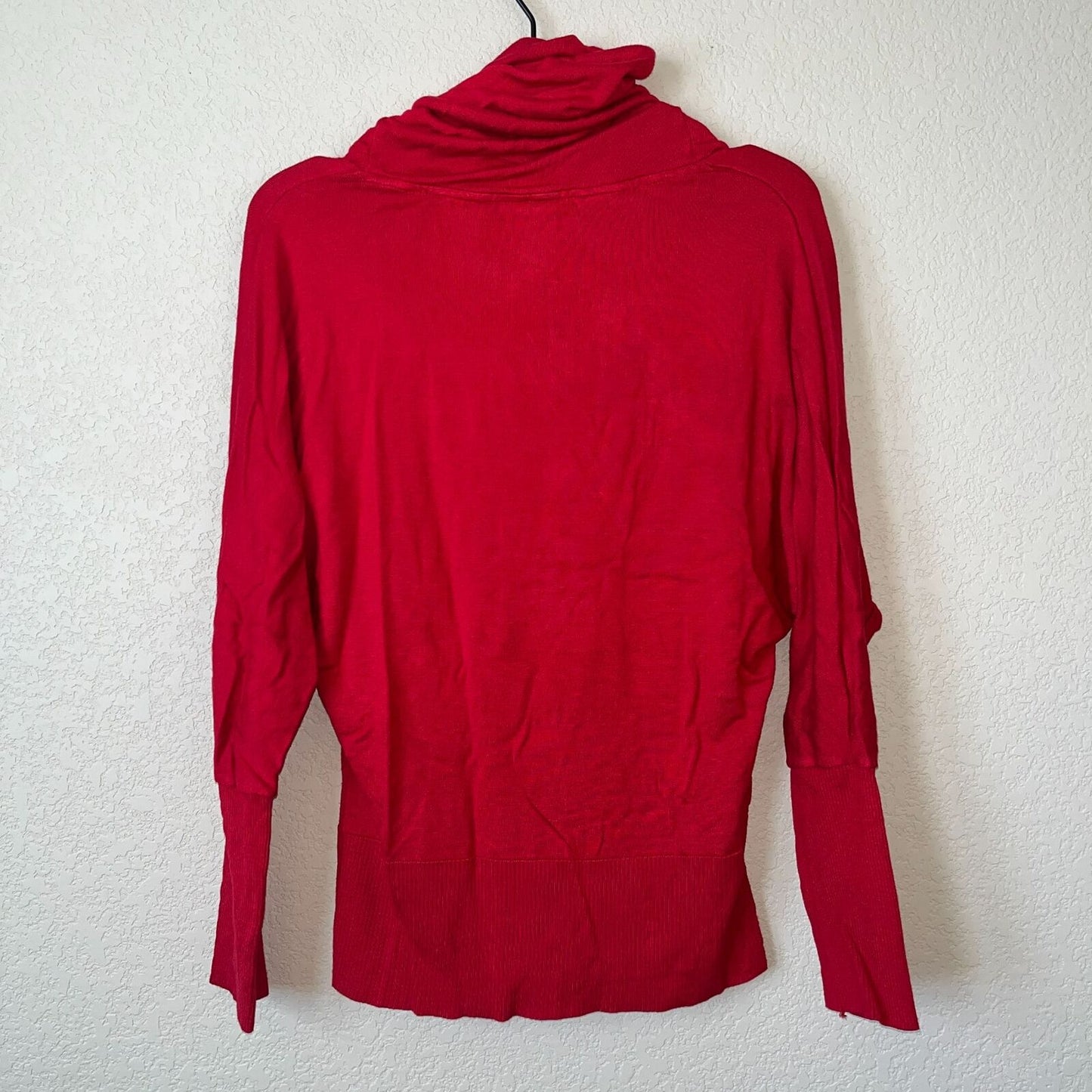 Candies Womens Sz L Red Long Sleeve Cowl Neck Blouse Dolman Sleeve