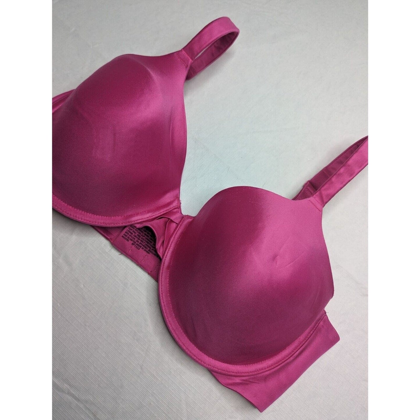 Barely There Womens Sz 38D Fuschia Pink Satin T Shirt Bra