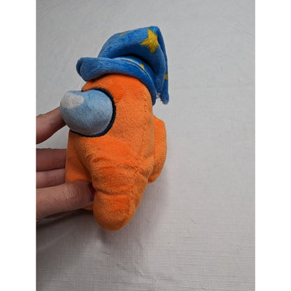 Among Us Small Stuffed Animal Plush Orange w/ Blue Hat