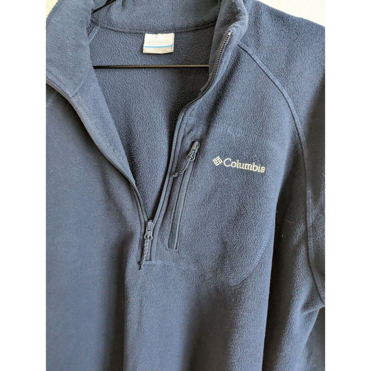 Columbia Mens Sz XL Pullover Fleece jacket 1/2 Zip Navy Blue