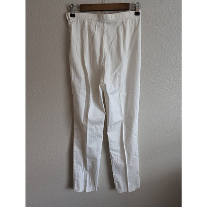 St Johns Bay Womens Sz 4 Straight Leg Cotton Dress Pants Solid White