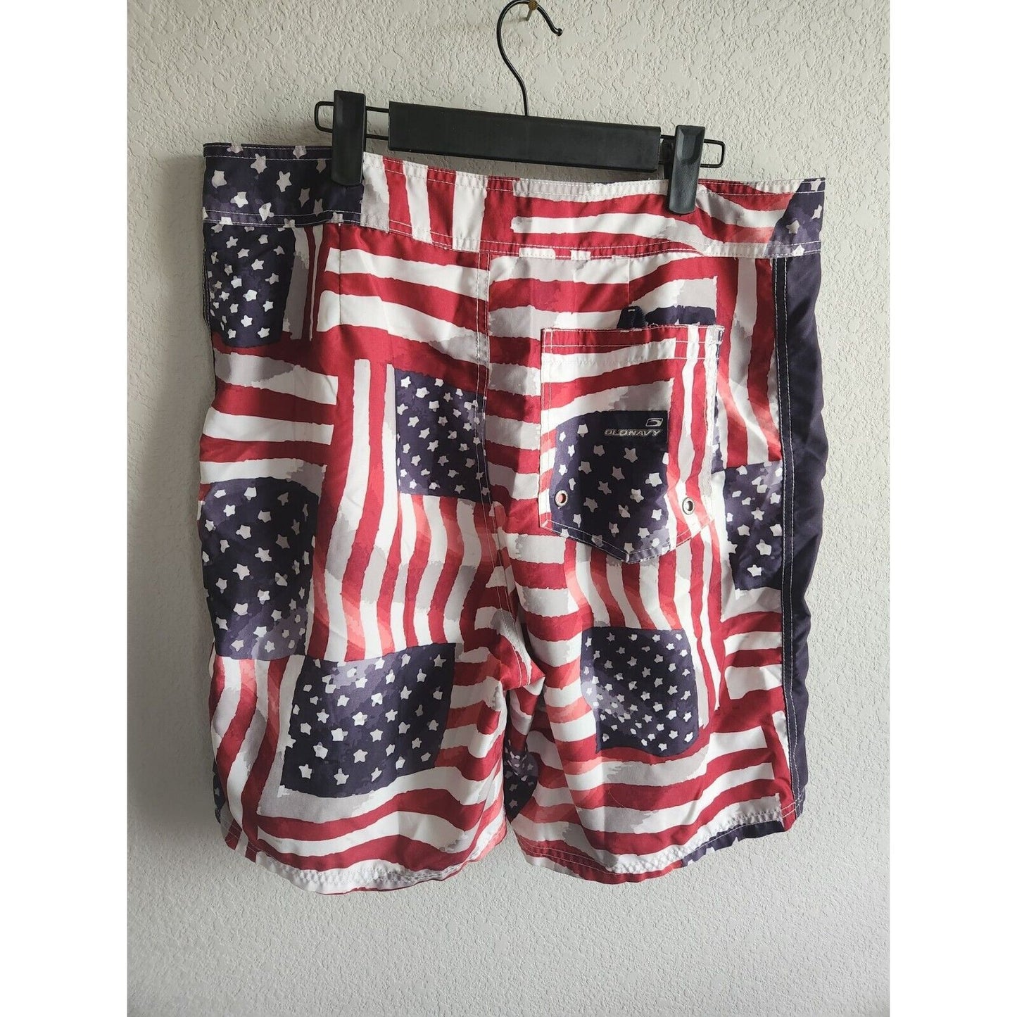 Old Navy Mens Sz L Board Shorts Swimsuit American Flag Print