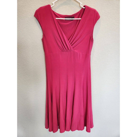 American Living Vestido midi con manga casquillo y talla 8 para mujer, color rosa brillante