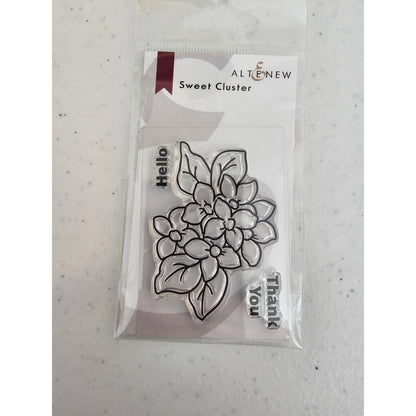 Altenew Clear Rubber Stamp Set Sweet Cluster Flower Thank You Hello