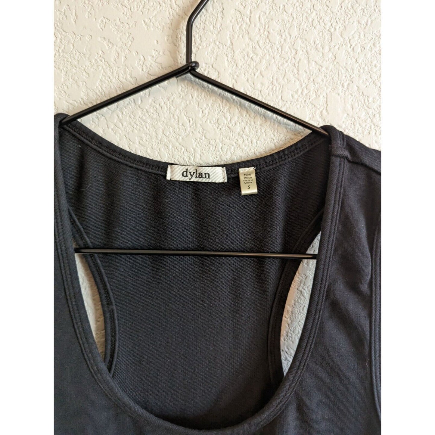 Dylan Womens Sz S Racerback Athletic Dress Drawstring Waist Knee Length Black