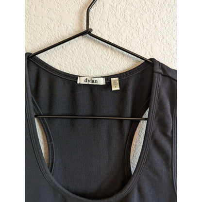 Dylan Womens Sz S Racerback Athletic Dress Drawstring Waist Knee Length Black