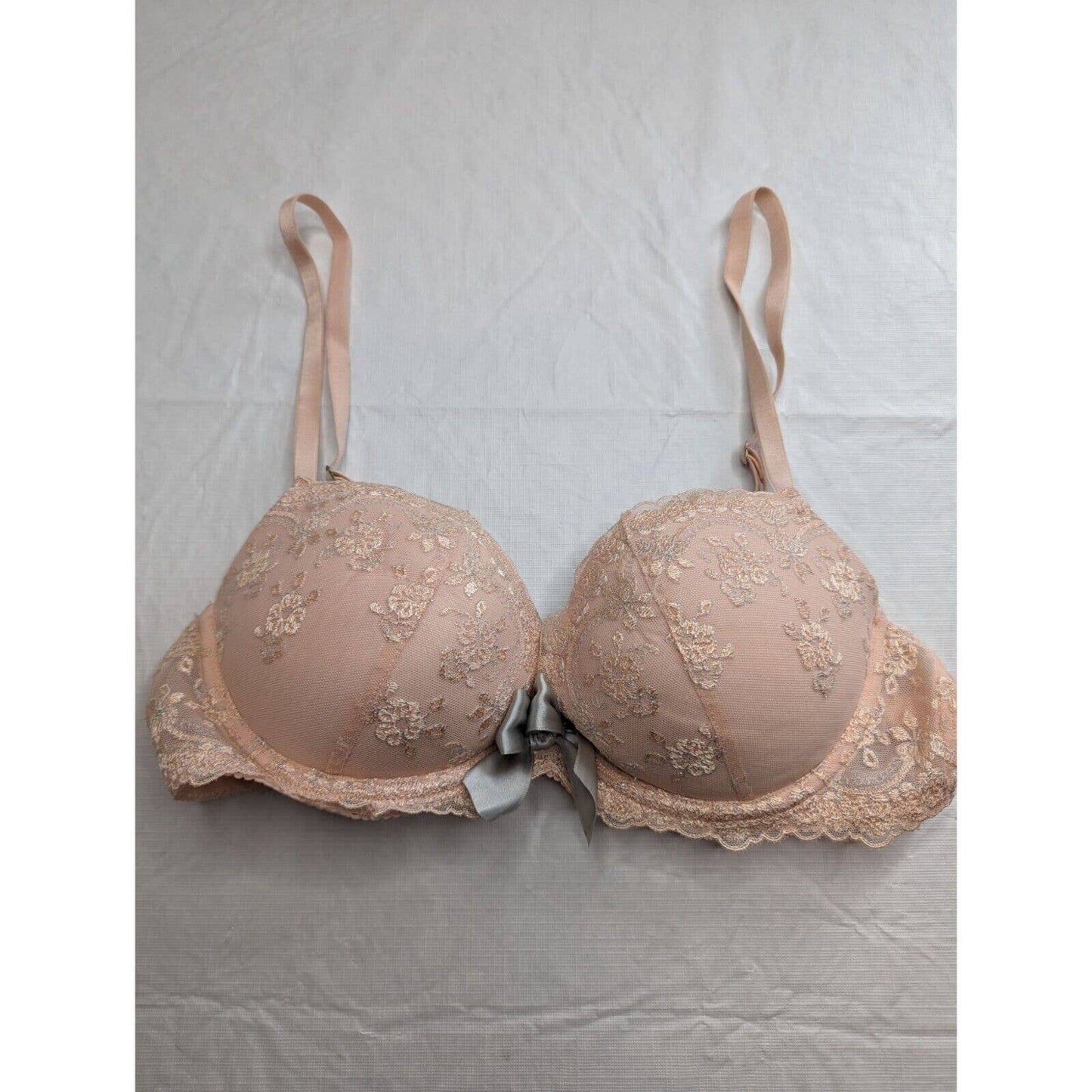 Aerie Womens Sz 34C Lace T Shirt Bra Light Peach Pink