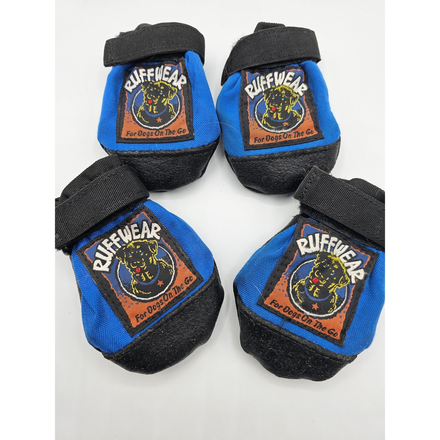 Ruffwear Set of 4 Polar Trex Dog Boots Black Blue Size M Leather