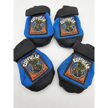 Ruffwear Set of 4 Polar Trex Dog Boots Black Blue Size M Leather