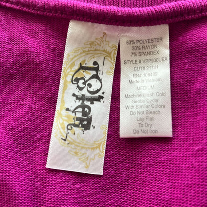 Lster Ister Womens Sz M Knee Length V Neck Dress Pink Ruffled