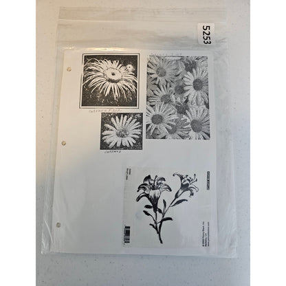 Lot of Unmounted Rubber Stamps Cutlines Penny Black Flowers Daisy