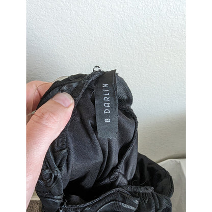 Vintage Y2K B Darlin Womens Sz M Black Strapless Formal Dress Floral