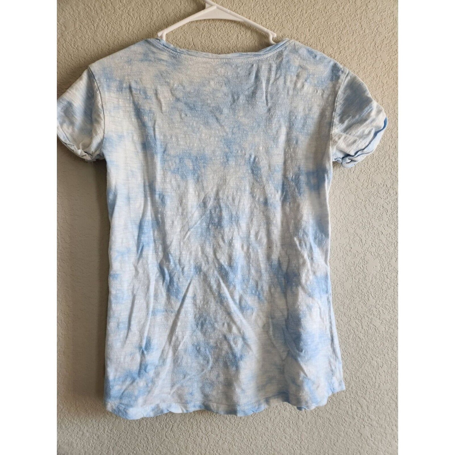 ANA A New Approach Womens Sz XS Blue White Tie Dye Short Sleeve T Shirt