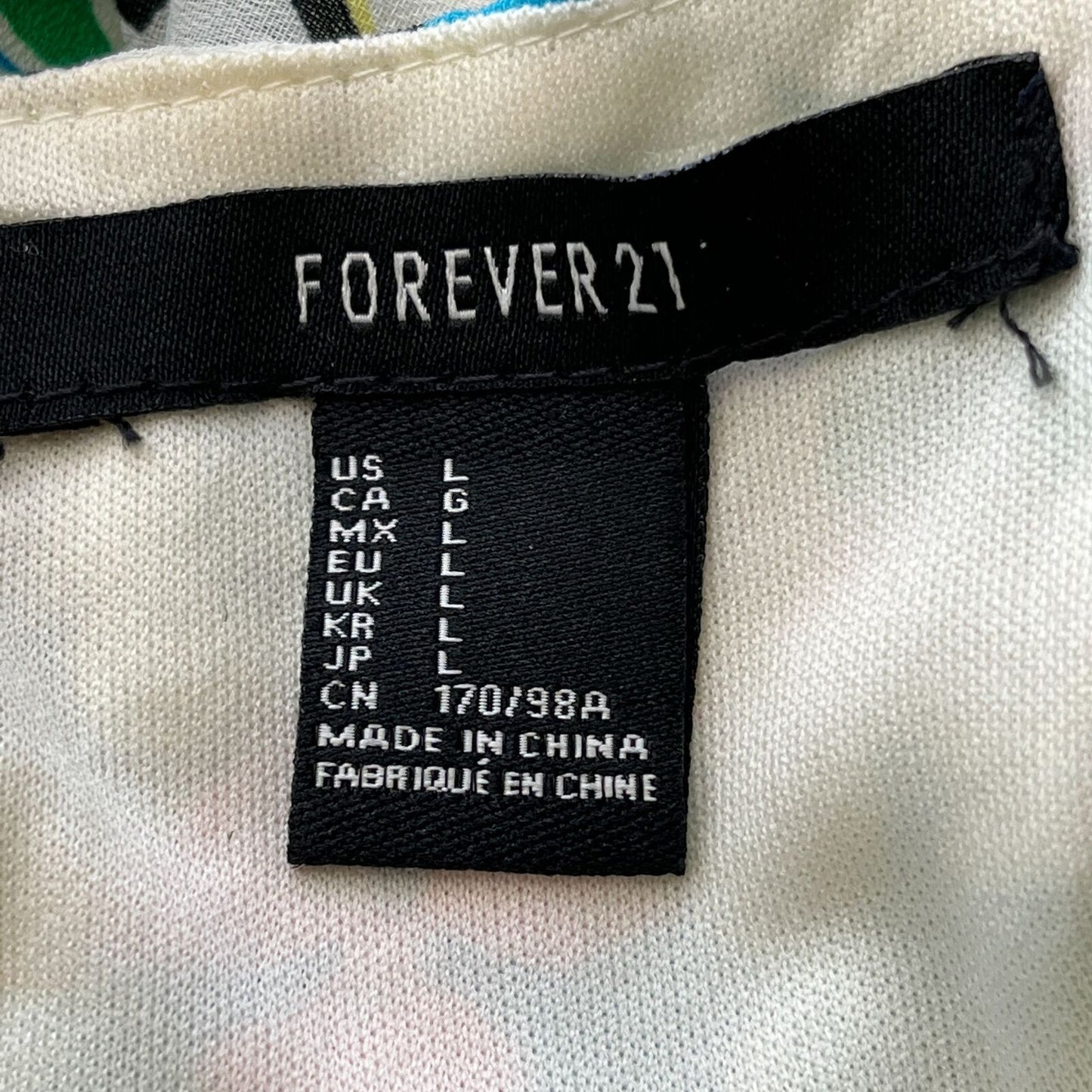 Forever 21 Womens Sz L Short Sundress Colorful Floral Mod Keyhole Back