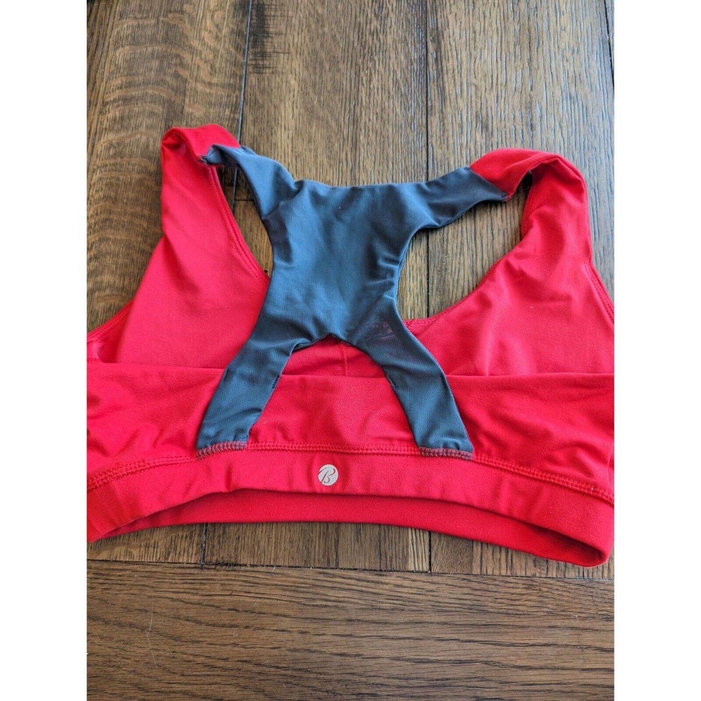 Bally Total Fitness Womens Sz L sports Bra Red and Black Fitted