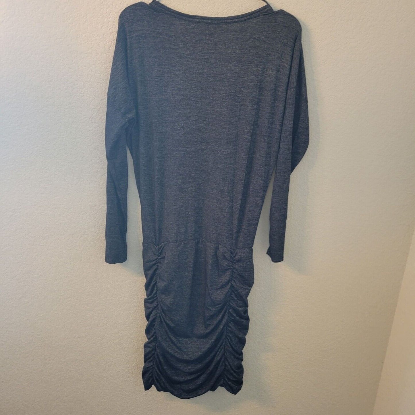 Athleta Womens Sz S Tulip Skirt Dress Long Sleeve Dark Gray Knee Length