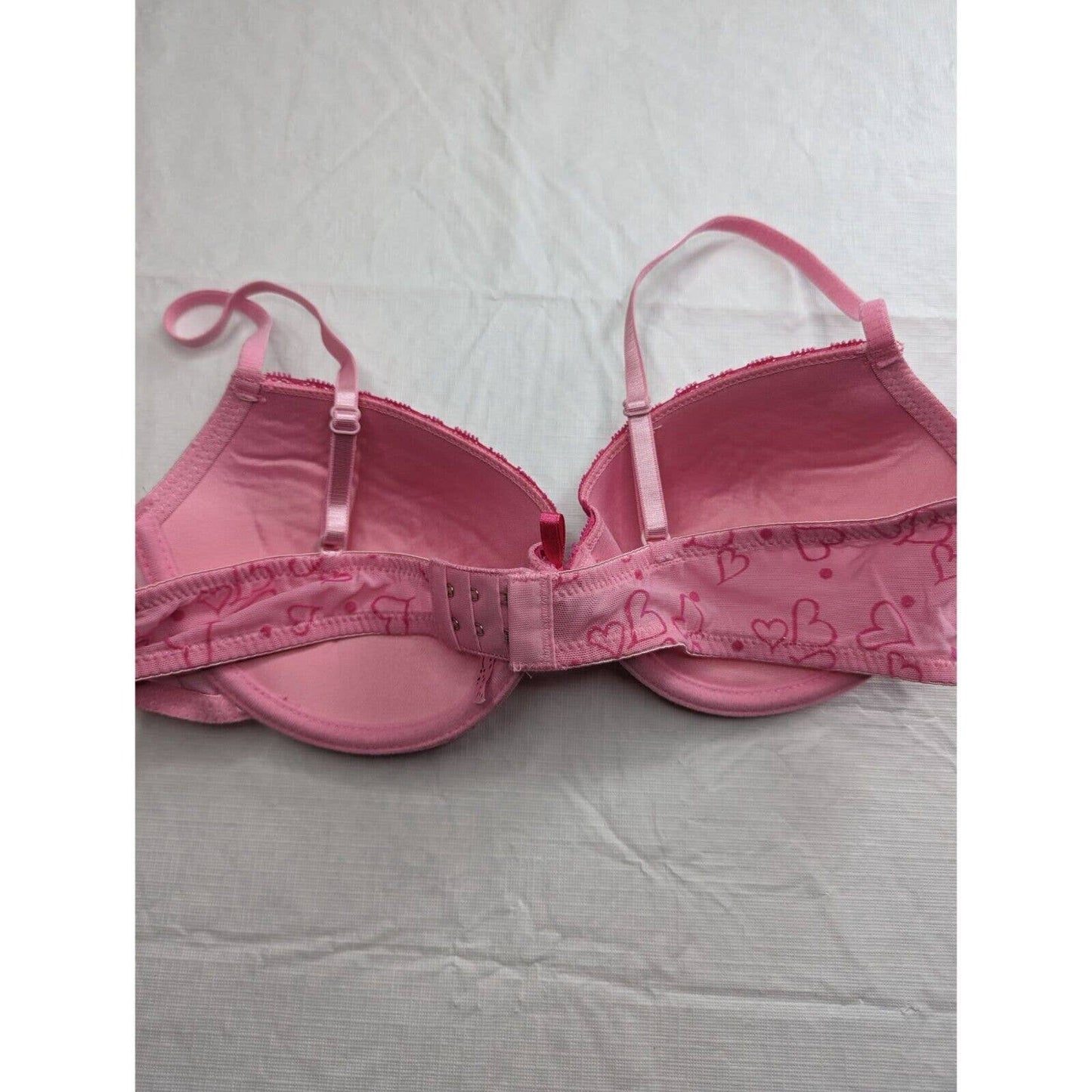 Vintage Y2K Native Intimates Womens Sz 36C Light Pink Heart Bra Padded