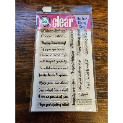 Impression Obsession Clear Rubber Stamp Set Life Stuff Sentiments Phrases